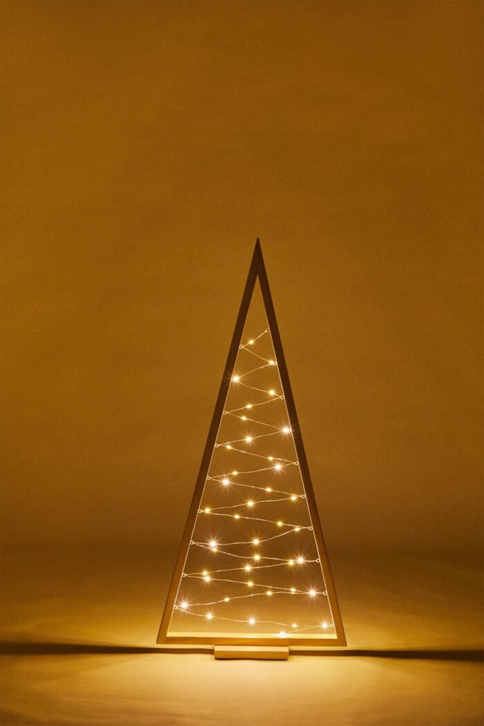 Albero di Natale con luce LED in legno di pino Elwood - immagine 2