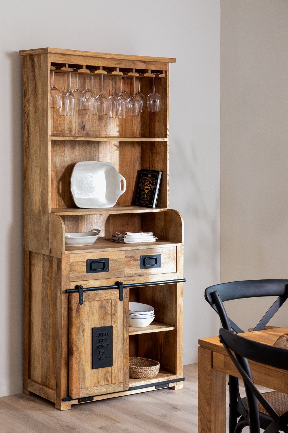 Credenza Uain in legno di mango con 2 cassetti