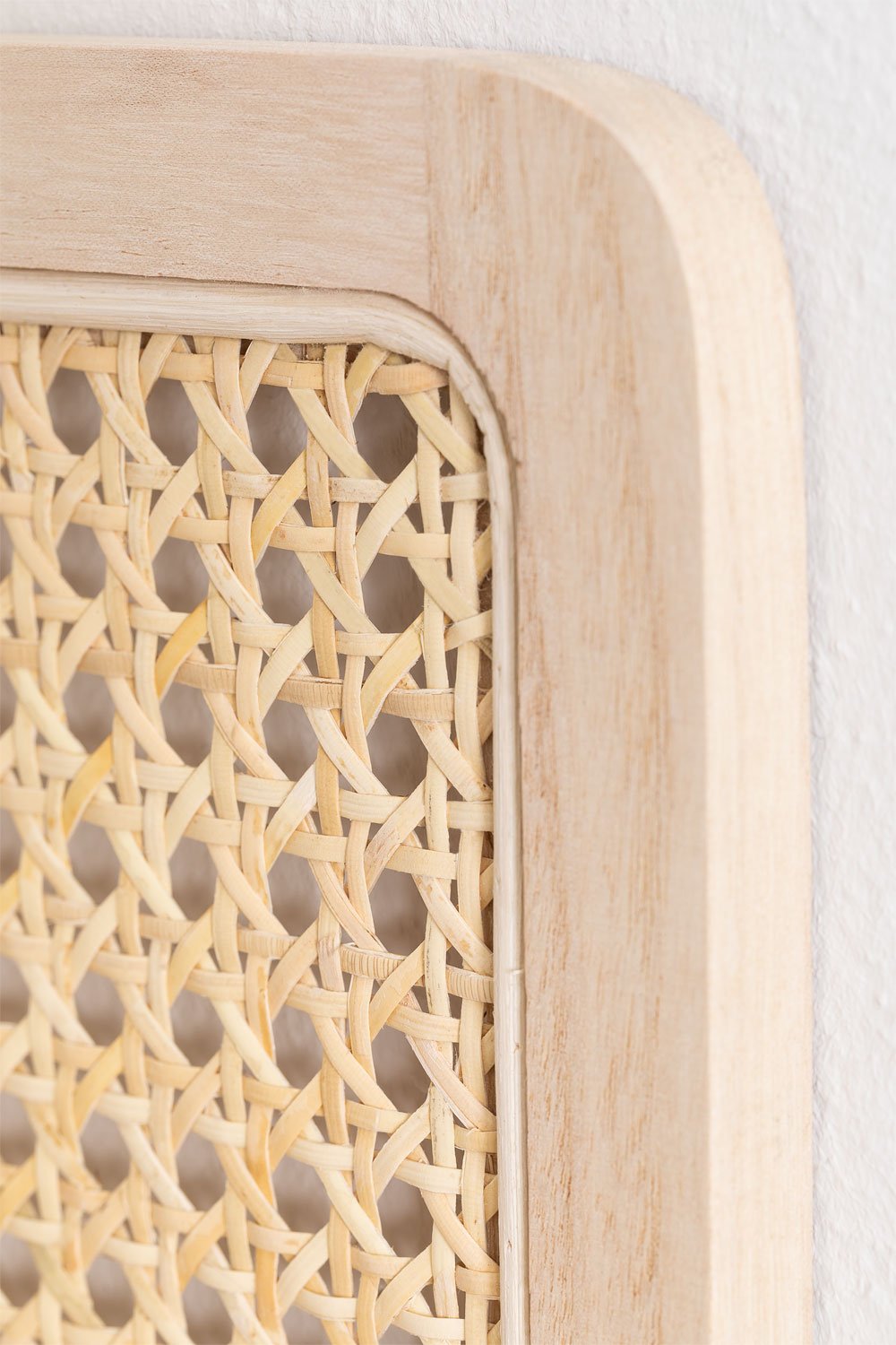 Appendiabiti da parete con mensola in Rattan Riley