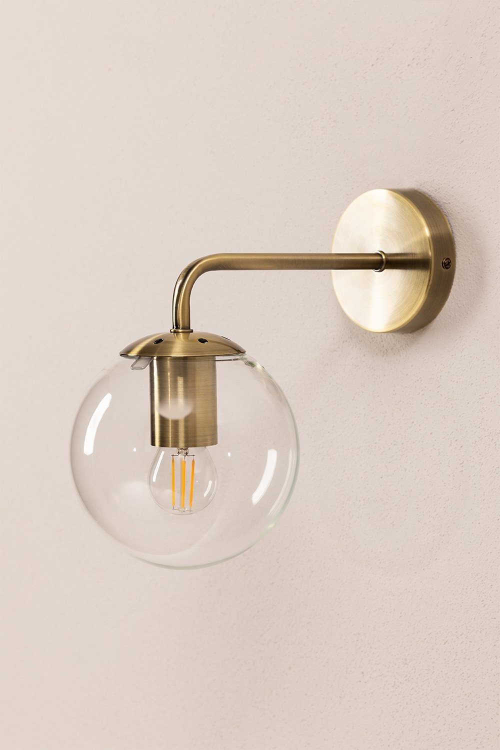 Lampada da parete Boyi in metallo con sfera di vetro