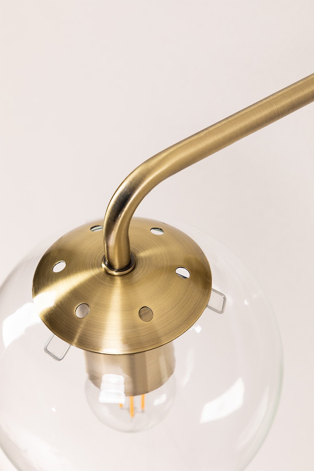 Lampada da parete Boyi in metallo con sfera di vetro