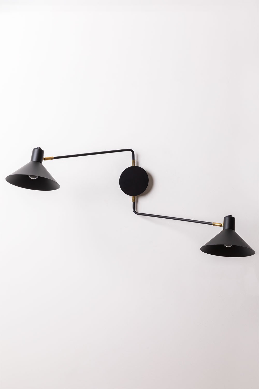 Lampada da parete in ferro con 2 punti luce Double Twin