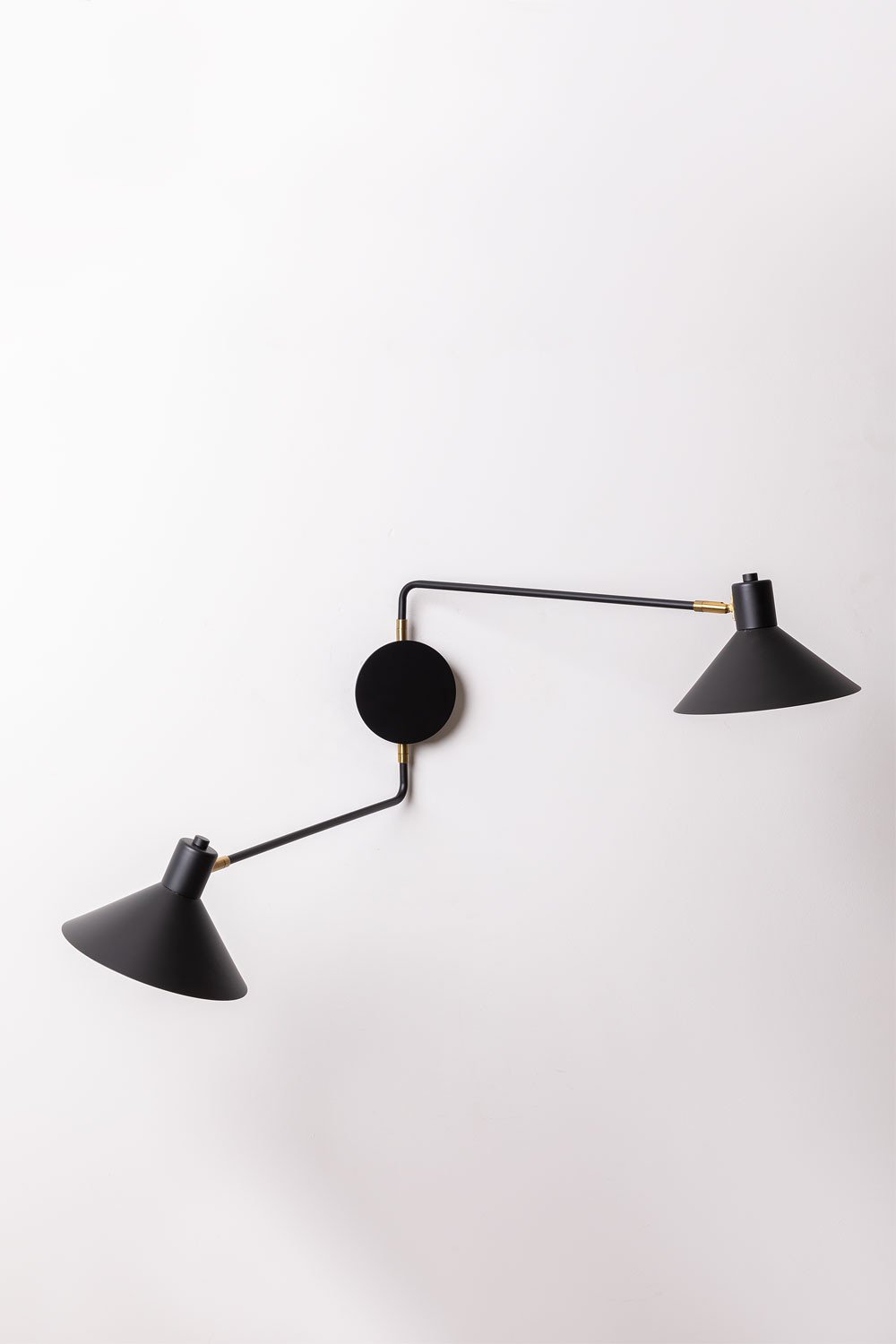 Lampada da parete in ferro con 2 punti luce Double Twin