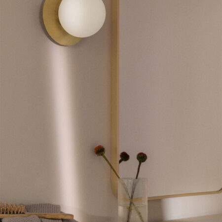 Lampada da parete per bagno Anine in metallo e vetro