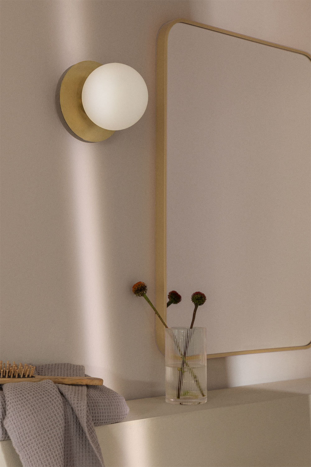 Lampada da parete per bagno Anine in metallo e vetro