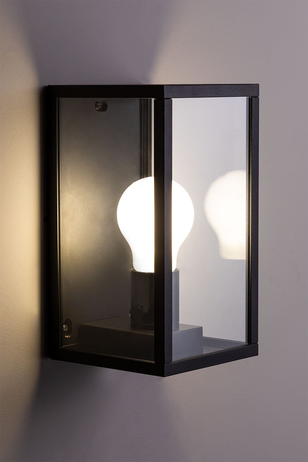 Lampada da parete per esterno in alluminio e vetro Delha