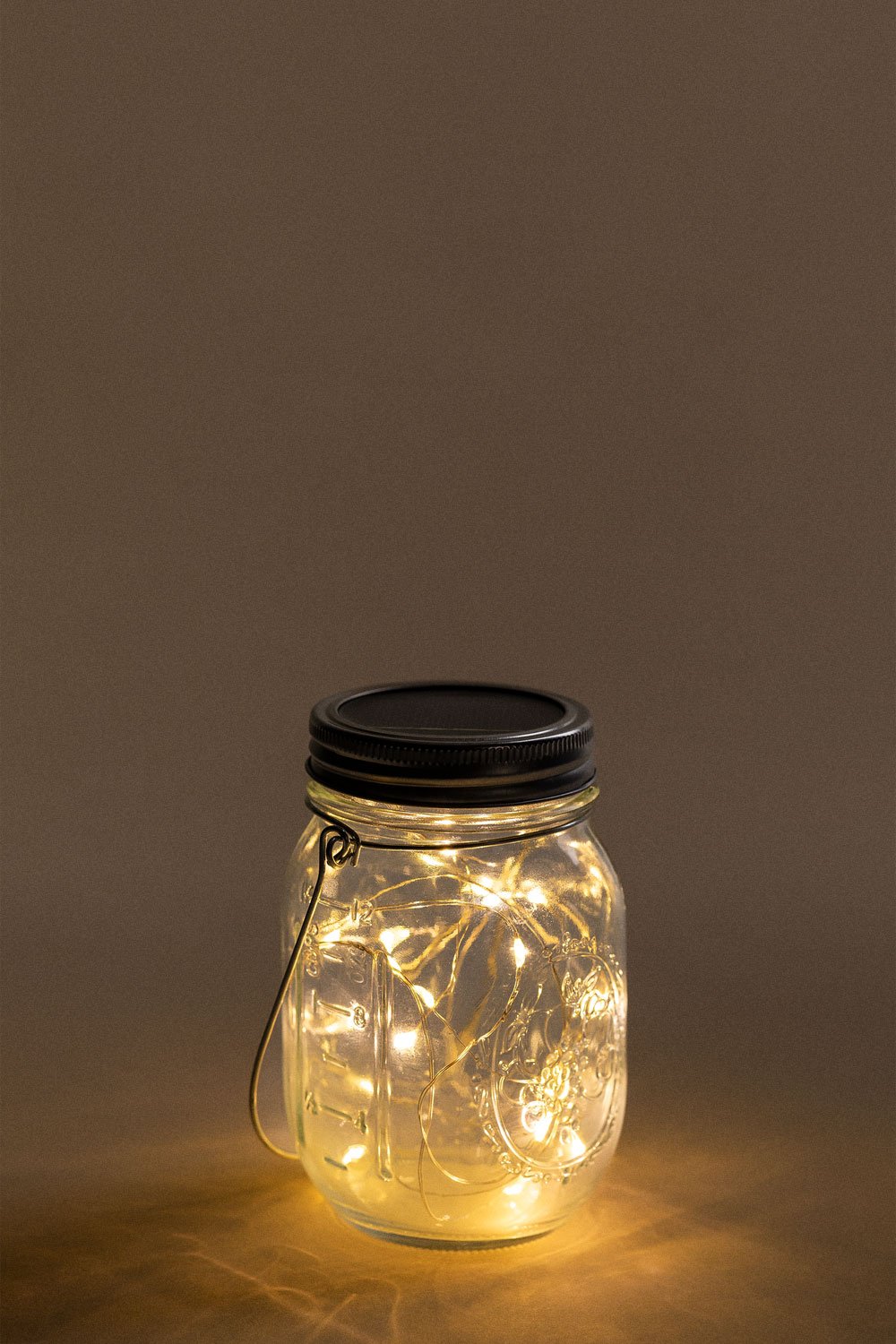 Vaso solare in vetro con ghirlanda LED Zol