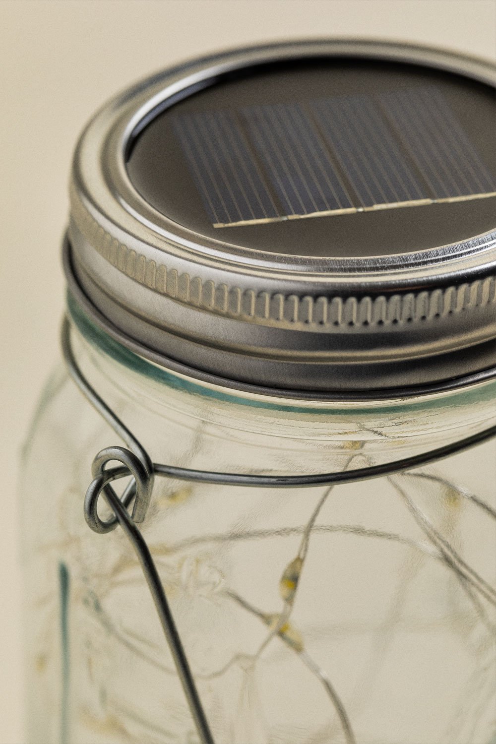 Vaso solare in vetro con ghirlanda LED Zol