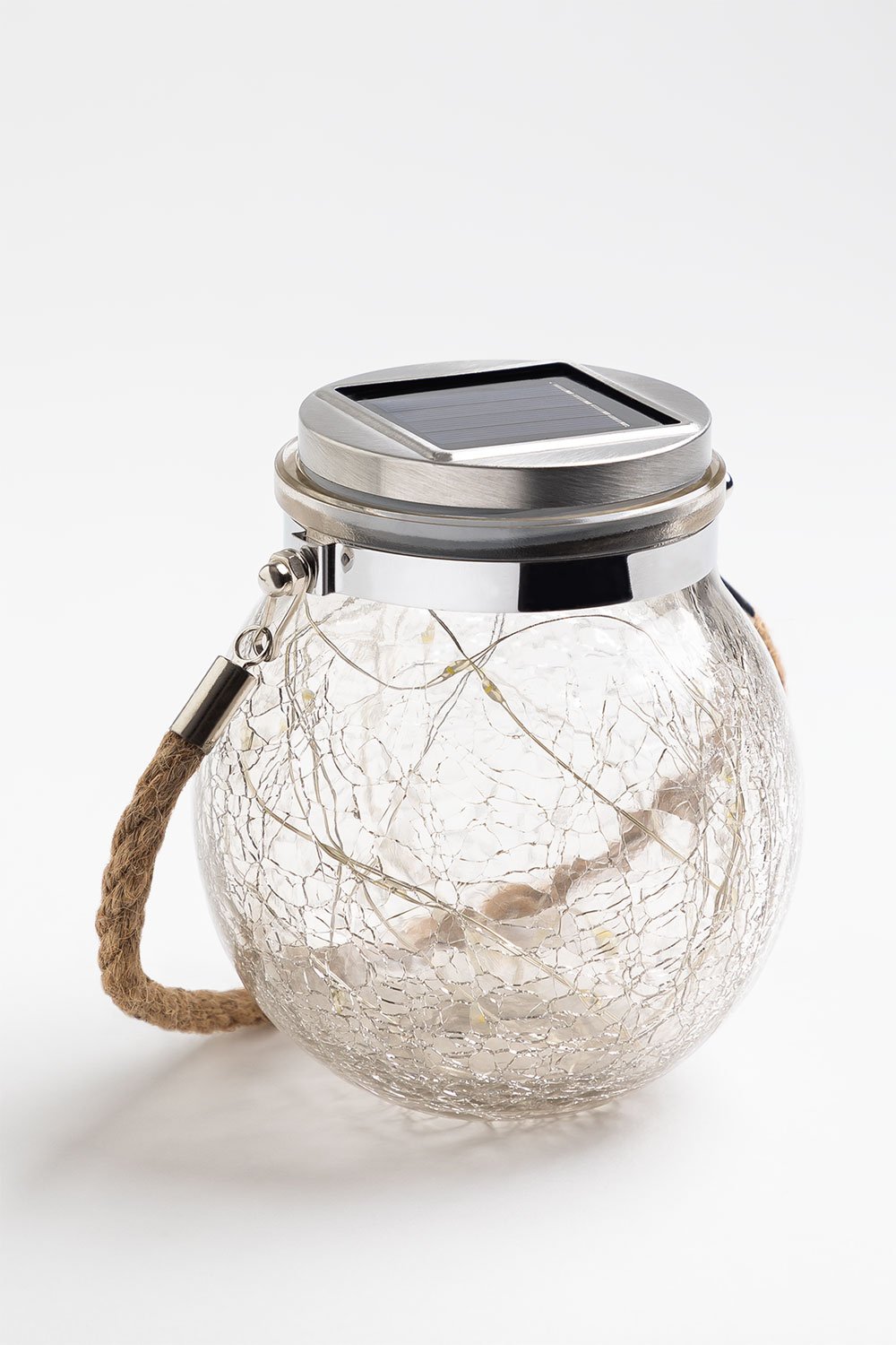 Vaso solare in vetro con ghirlanda Gabinsen