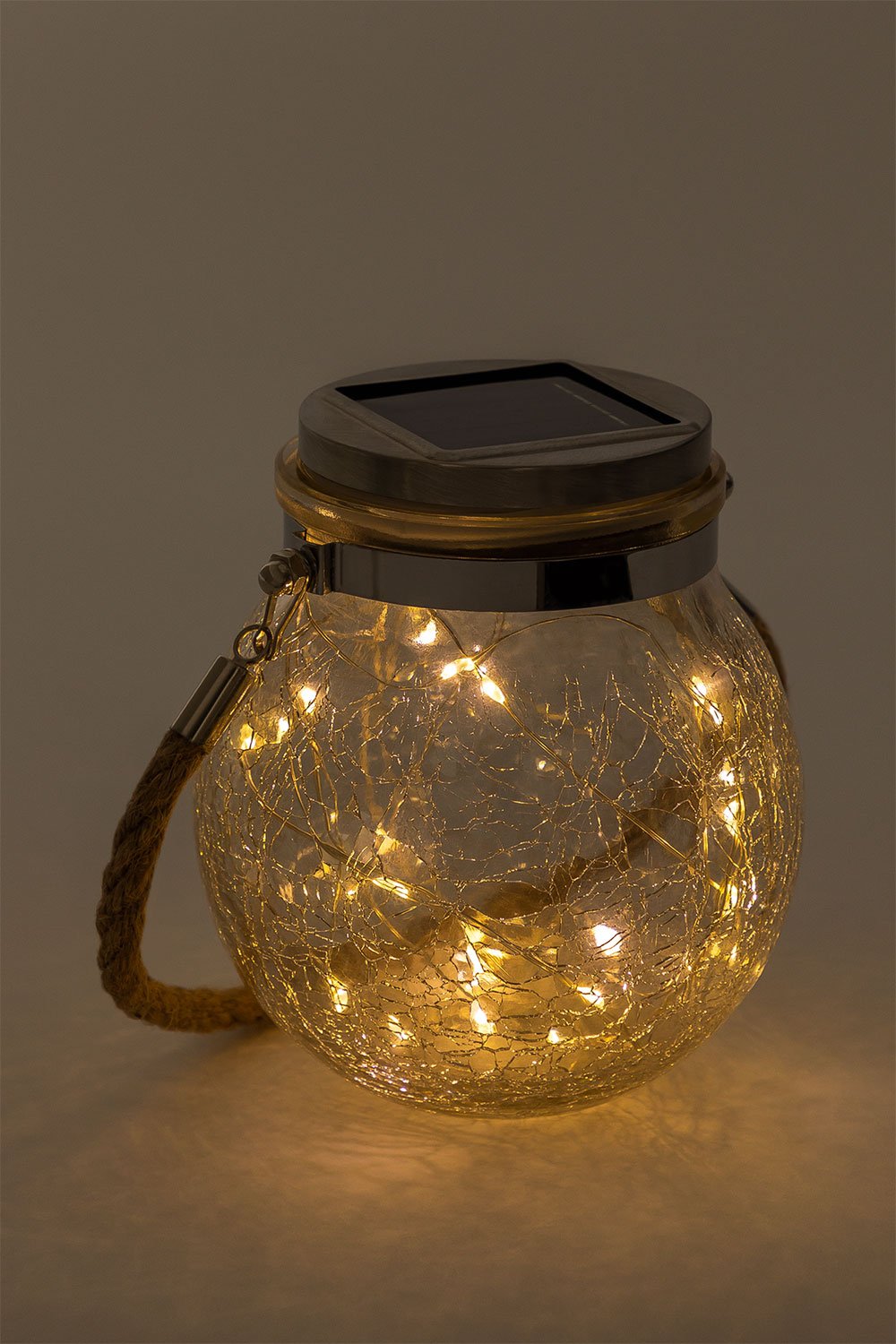 Vaso solare in vetro con ghirlanda Gabinsen