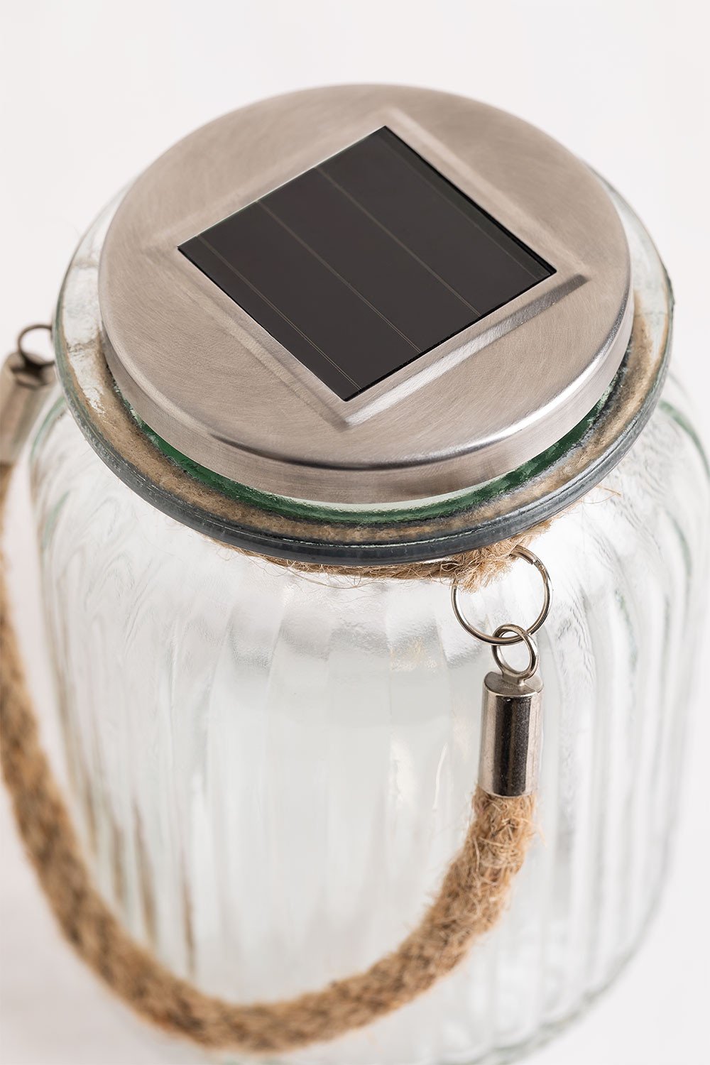 Vaso solare in vetro con ghirlanda LED Pol