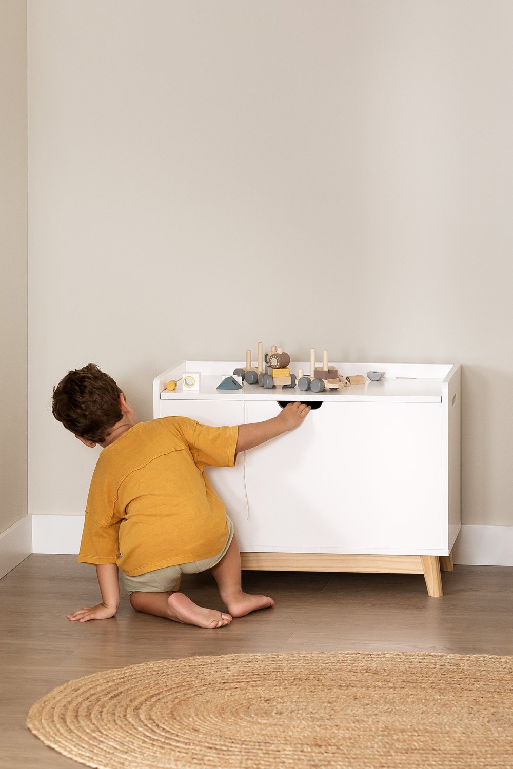 Baule portagiocattoli in legno Tom Kids
