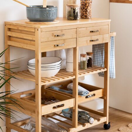 Carrello da cucina in bambù Sutton