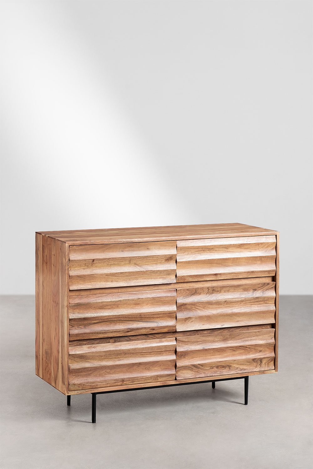 Cassettiera Petter in legno di acacia