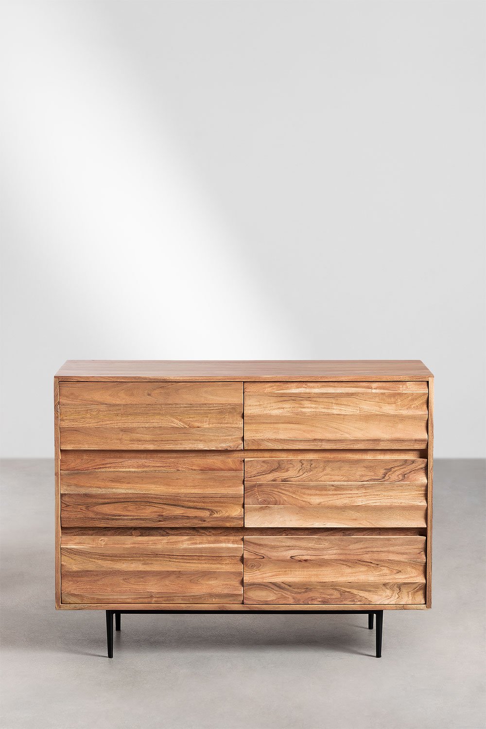 Cassettiera Petter in legno di acacia