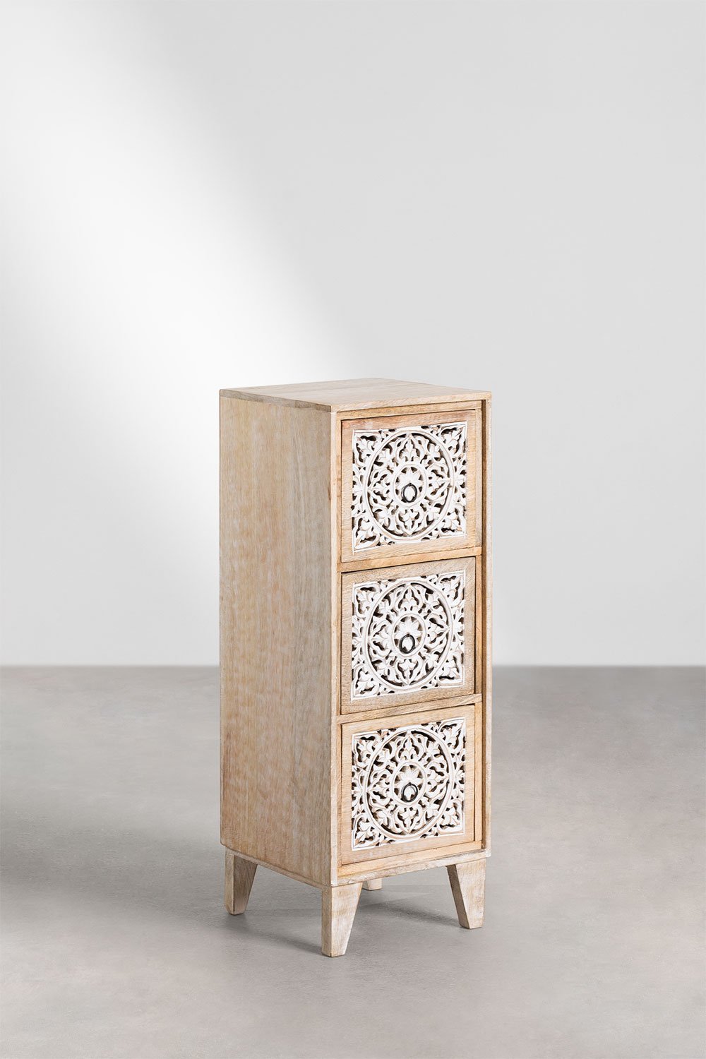 Cassettiera Mekel in legno di mango