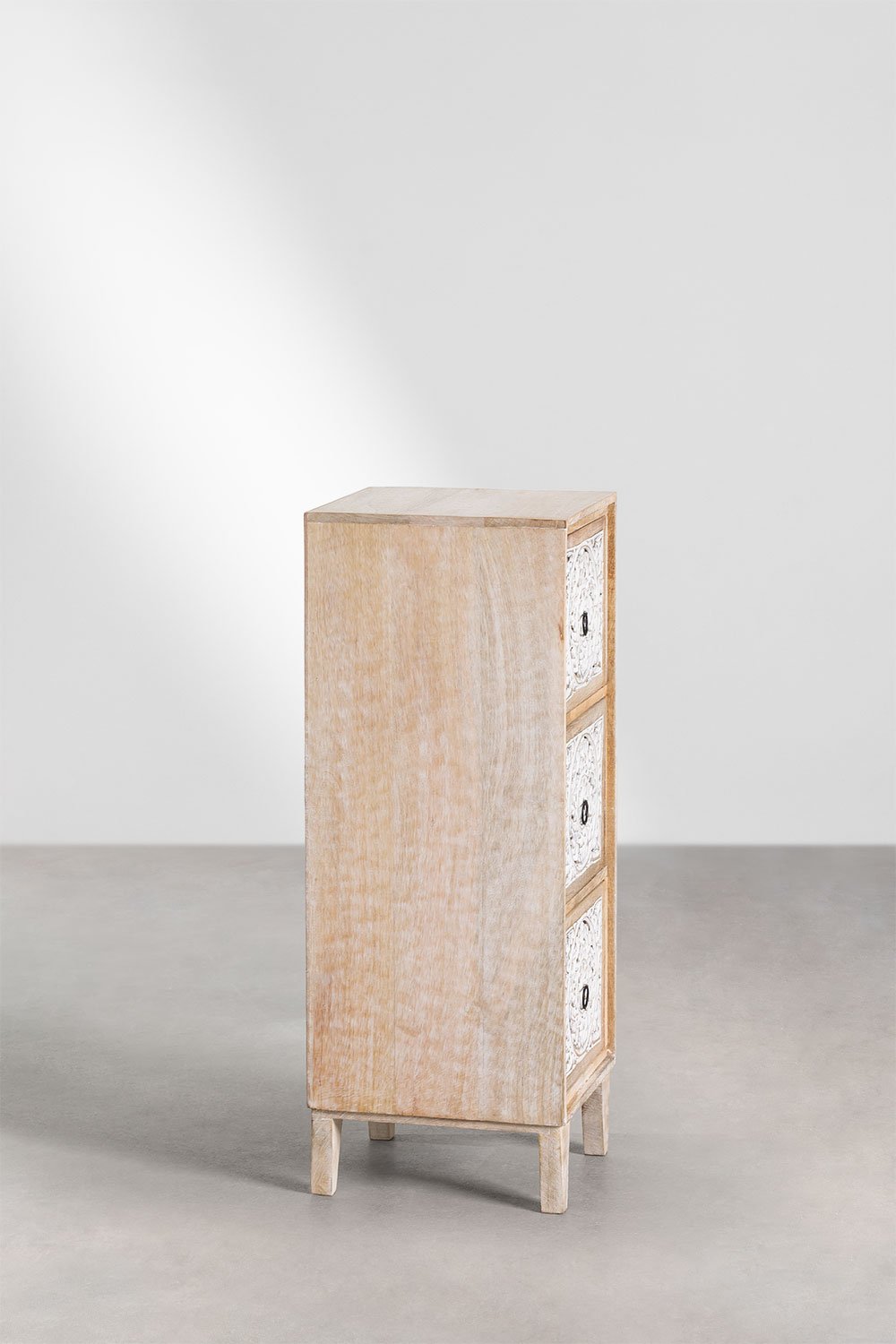 Cassettiera Mekel in legno di mango