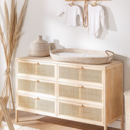Cassettiera in rattan e legno Reyna Natural Kids