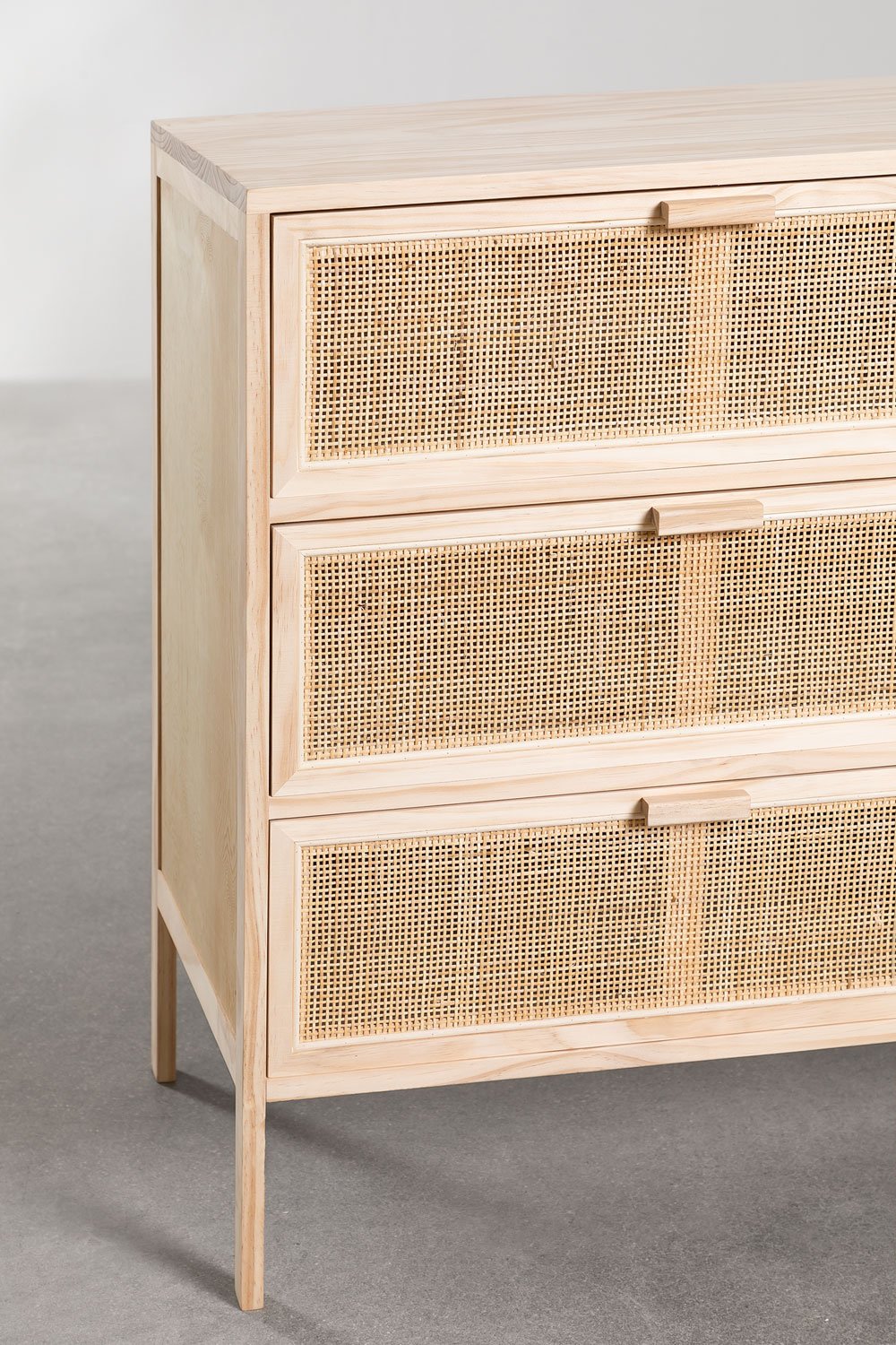 Cassettiera in rattan e legno Reyna Natural Kids