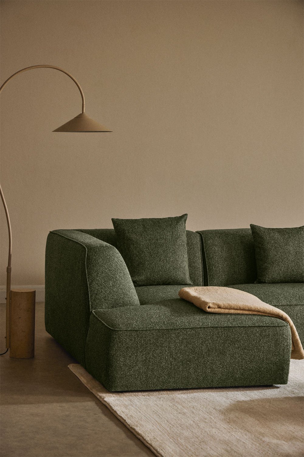 Chaise longue sinistra per divano modulare rivestito Cardea