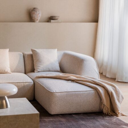 Chaise longue destra per divano modulare rivestito Cardea