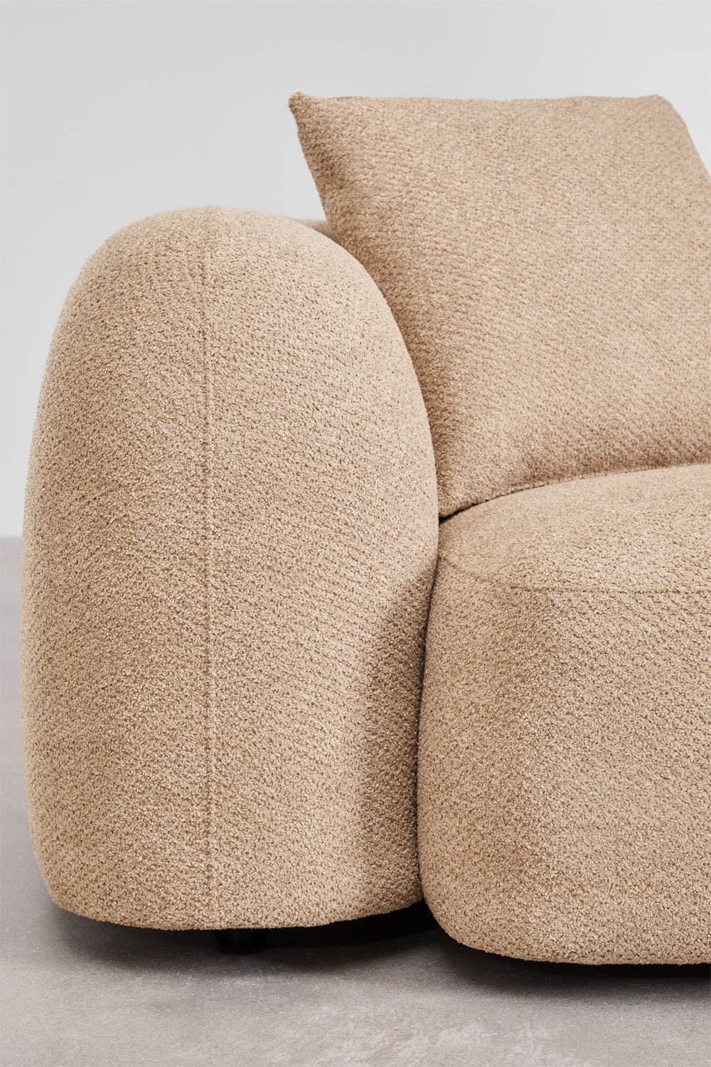 Chaise longue destro per divano modulare in ciniglia Coco