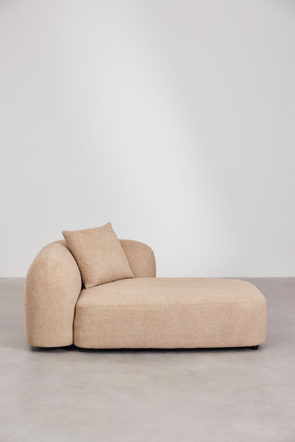 Chaise longue destro per divano modulare in ciniglia Coco