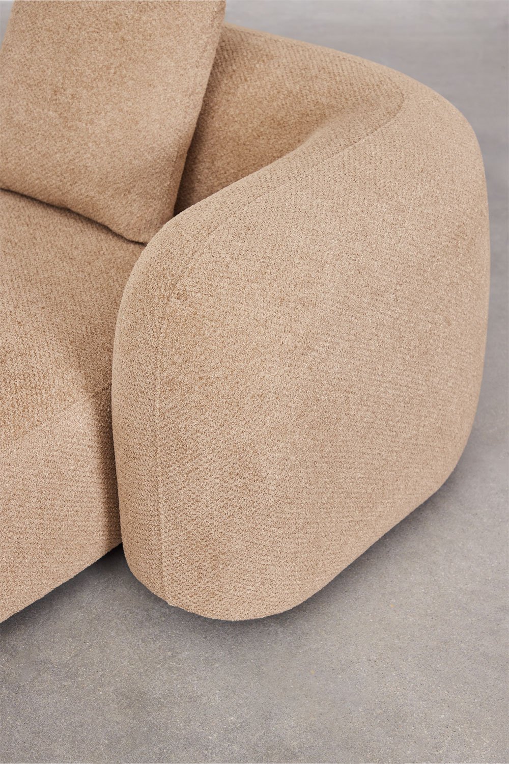 Chaise longue destro per divano modulare in ciniglia Coco