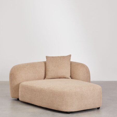 Chaise longue destro per divano modulare in ciniglia Coco