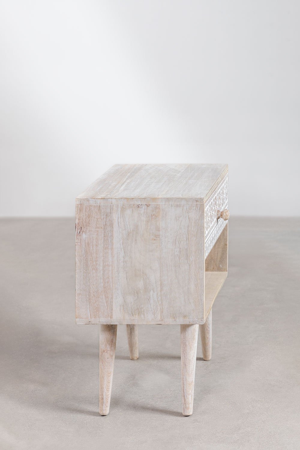 Comodino Ukurla in legno di mango con contenitore