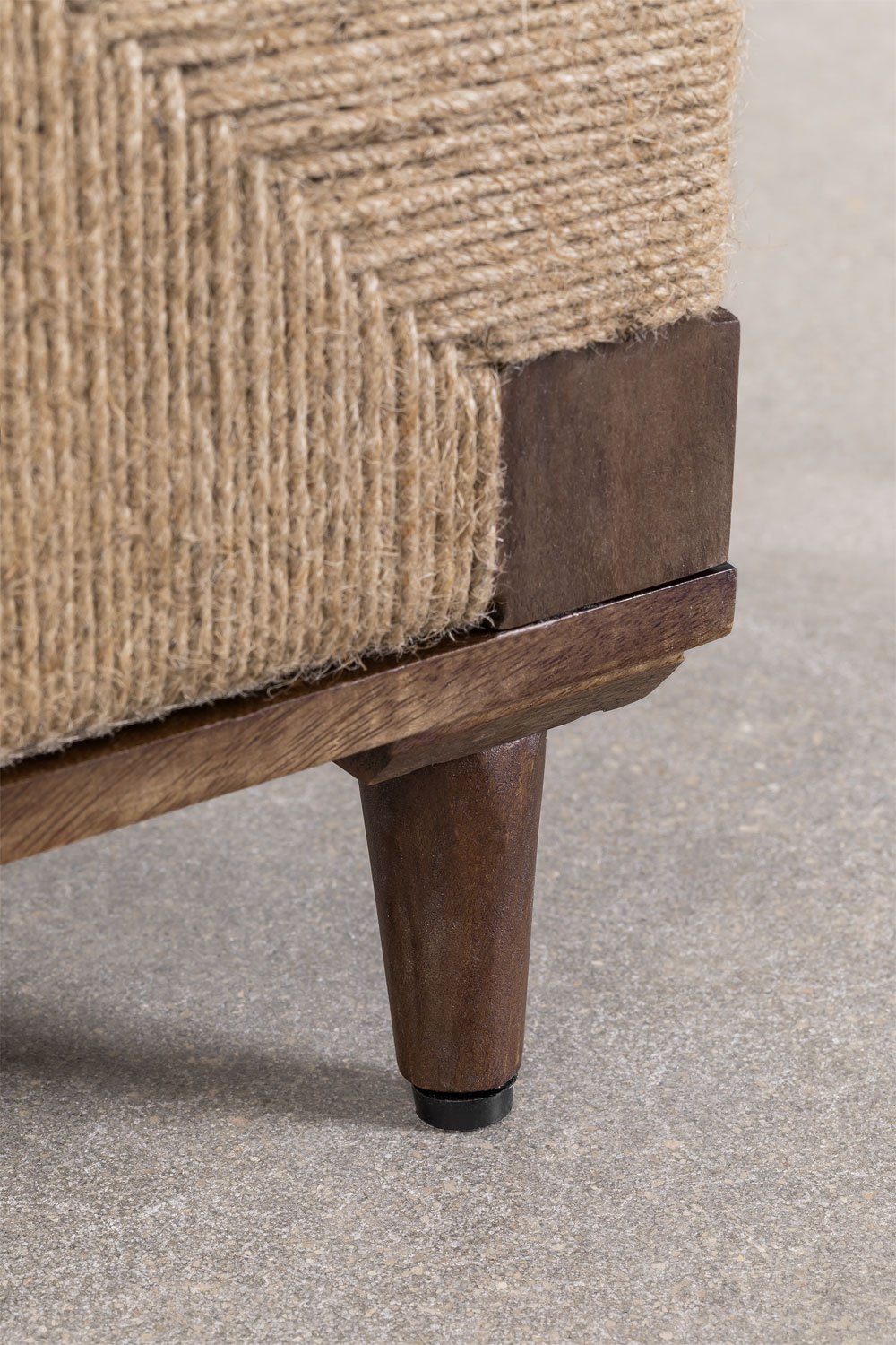Comodino Evans in legno di mango e iuta
