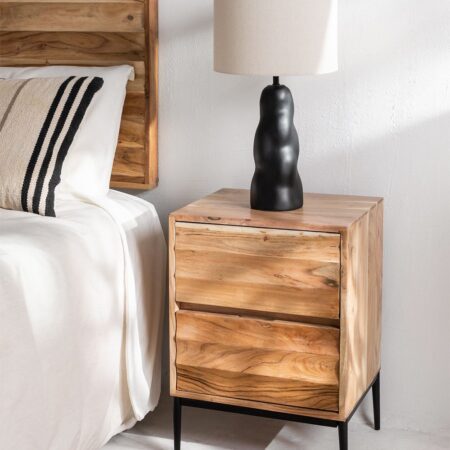 Comodino in Legno di Acacia Petter