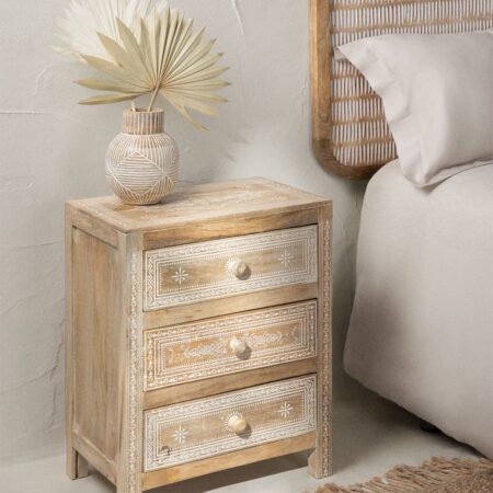 Comodino in legno di mango Bakam
