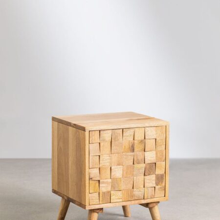 Comodino Jaralson in legno di mango