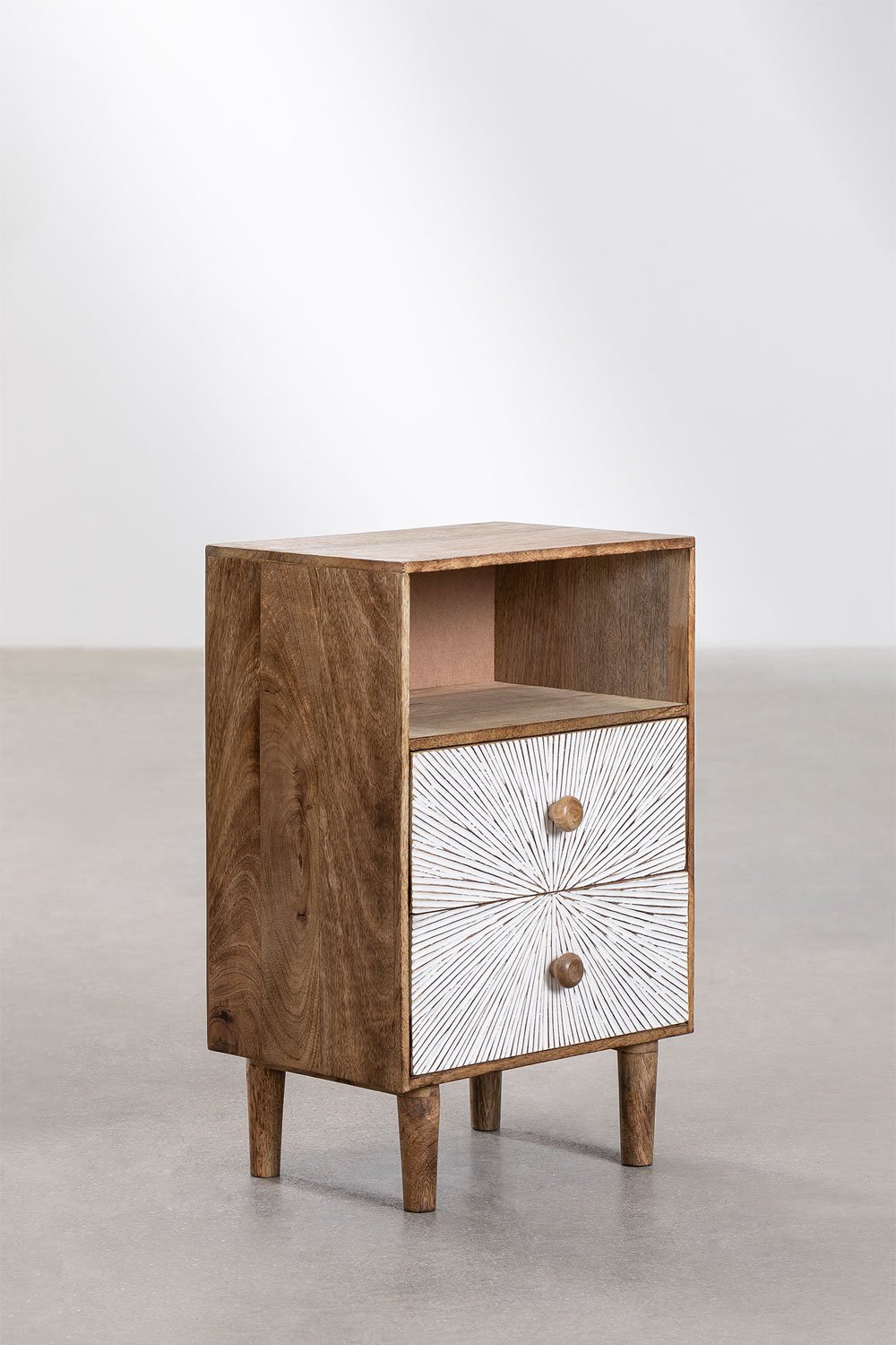 Comodino Kaobany in legno di mango