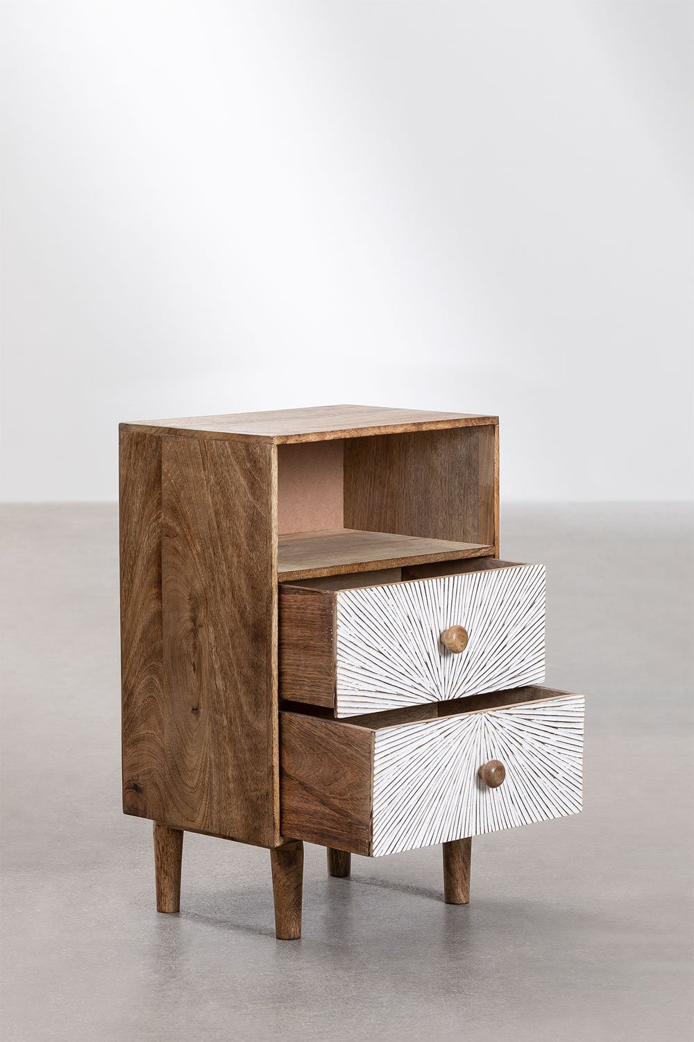 Comodino Kaobany in legno di mango