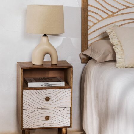 Comodino Myanna in legno di mango