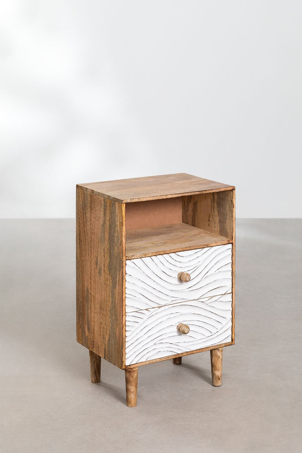 Comodino Myanna in legno di mango