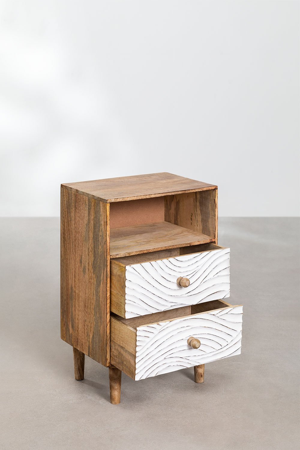 Comodino Myanna in legno di mango