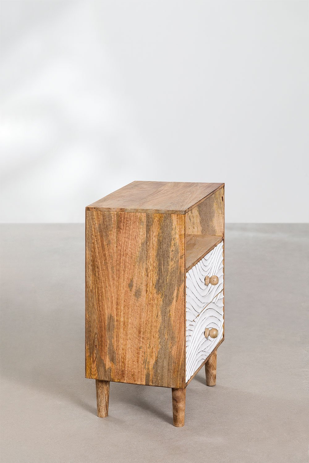 Comodino Myanna in legno di mango