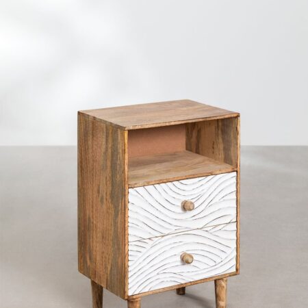 Comodino Myanna in legno di mango