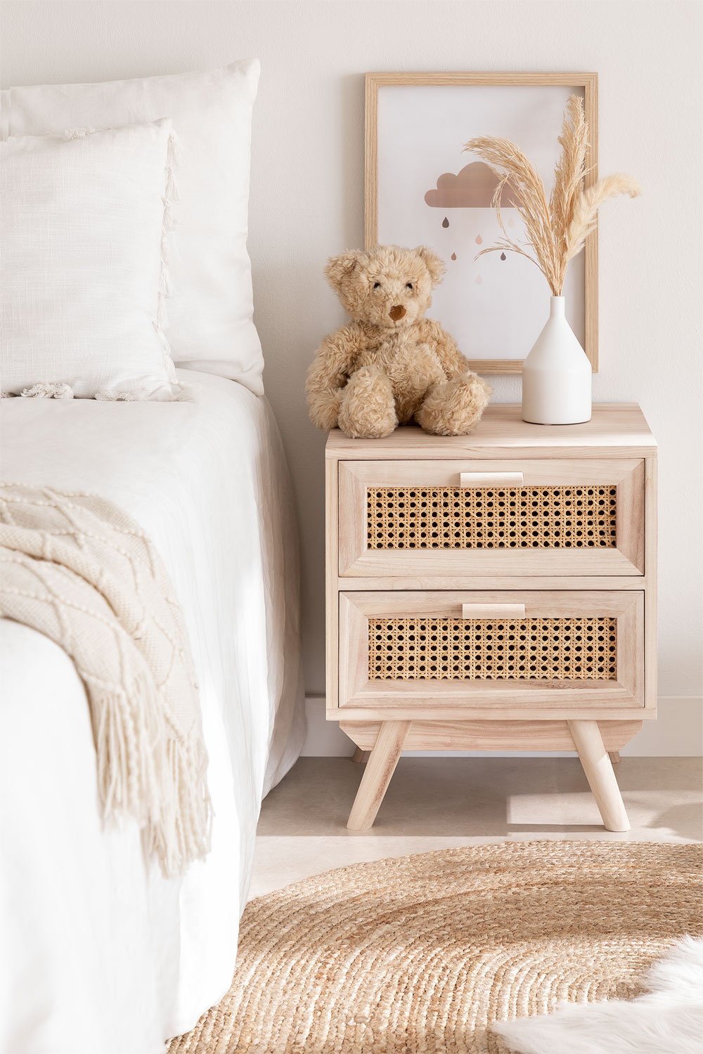 Comodino in legno Ralik