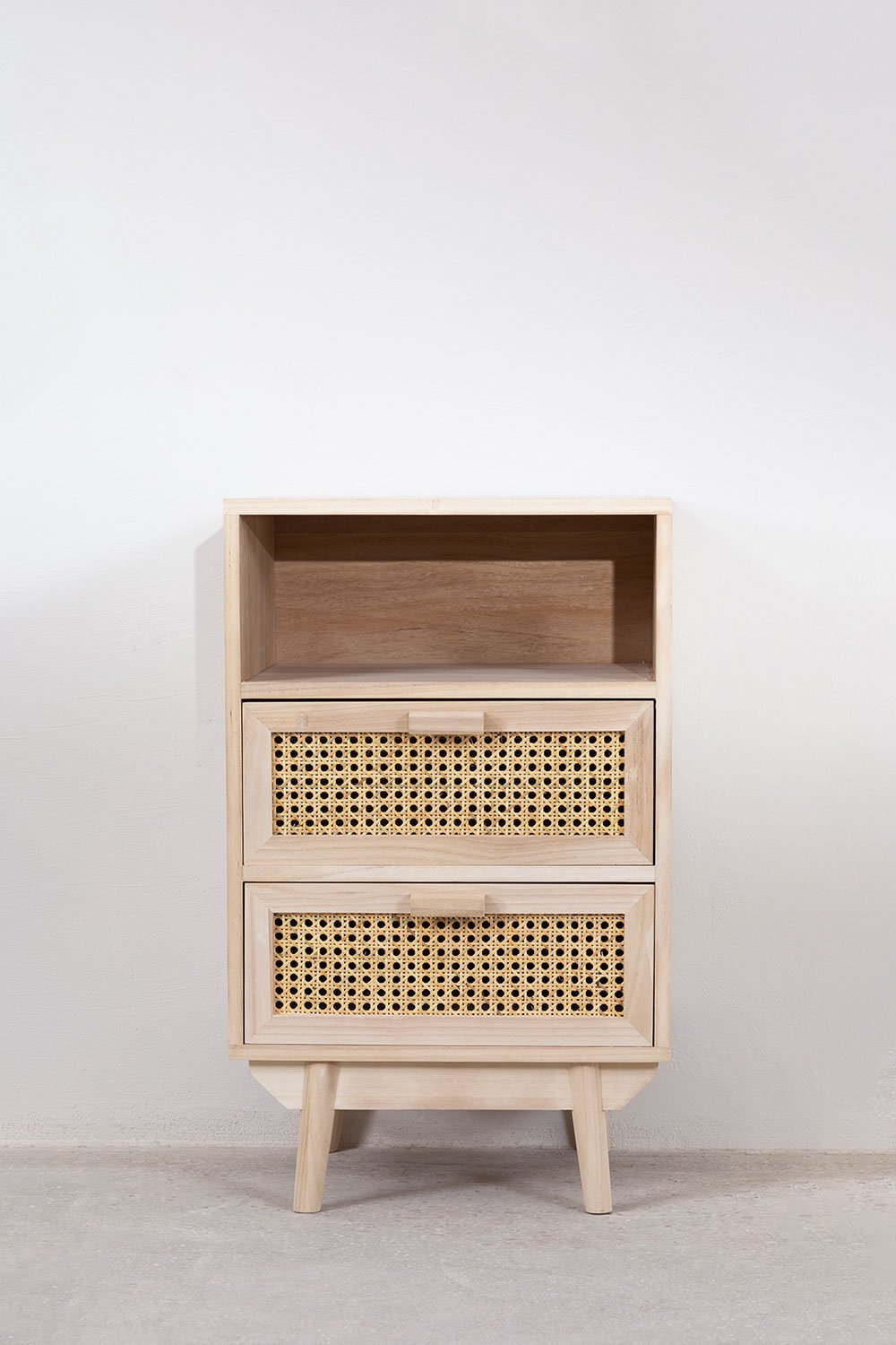 Comodino con contenitore in legno Ralik
