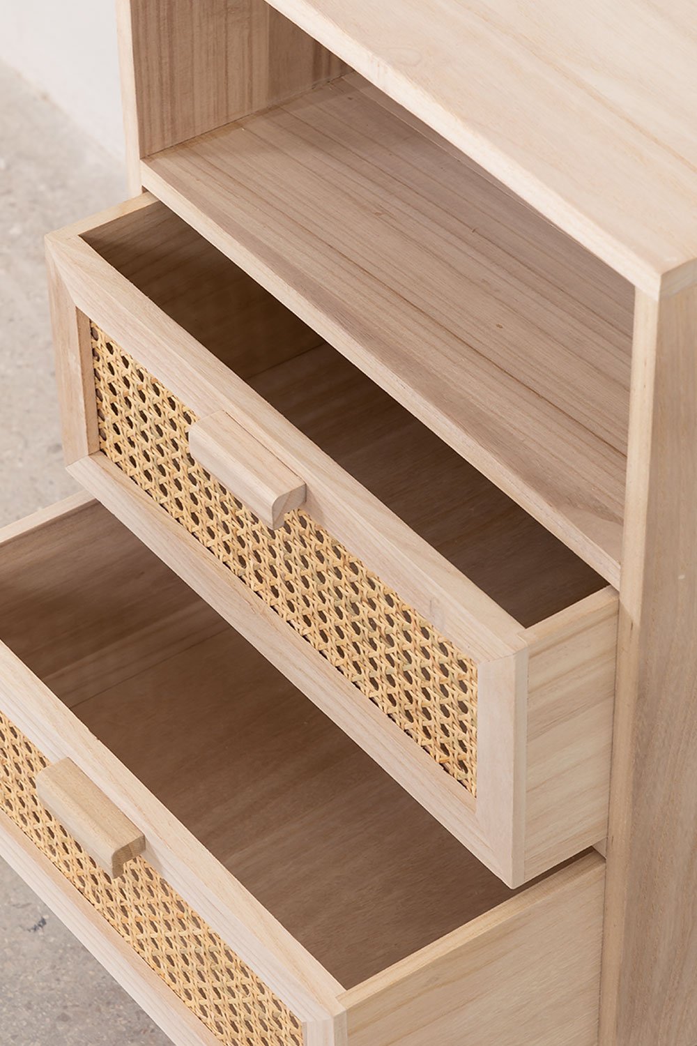 Comodino con contenitore in legno Ralik