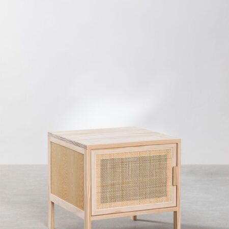 Comodino in rattan e legno di Reyna