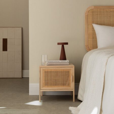 Comodino in rattan e legno di Reyna