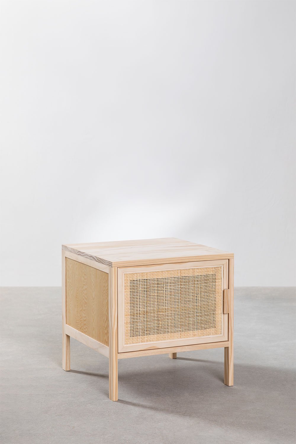 Comodino in rattan e legno di Reyna