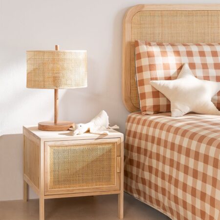 Comodino in rattan e legno Reyna Natural Kids