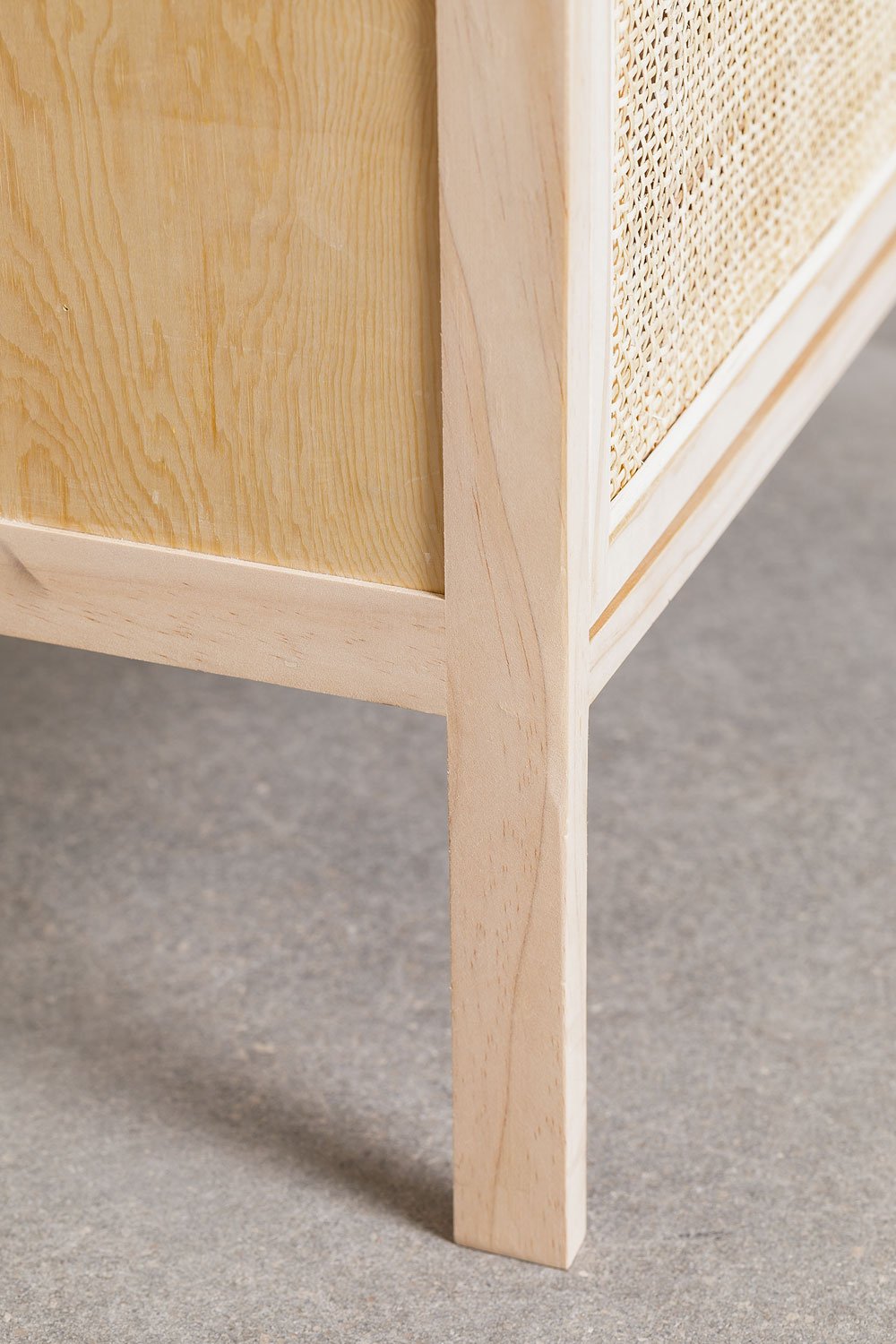 Comodino in rattan e legno Reyna Natural Kids