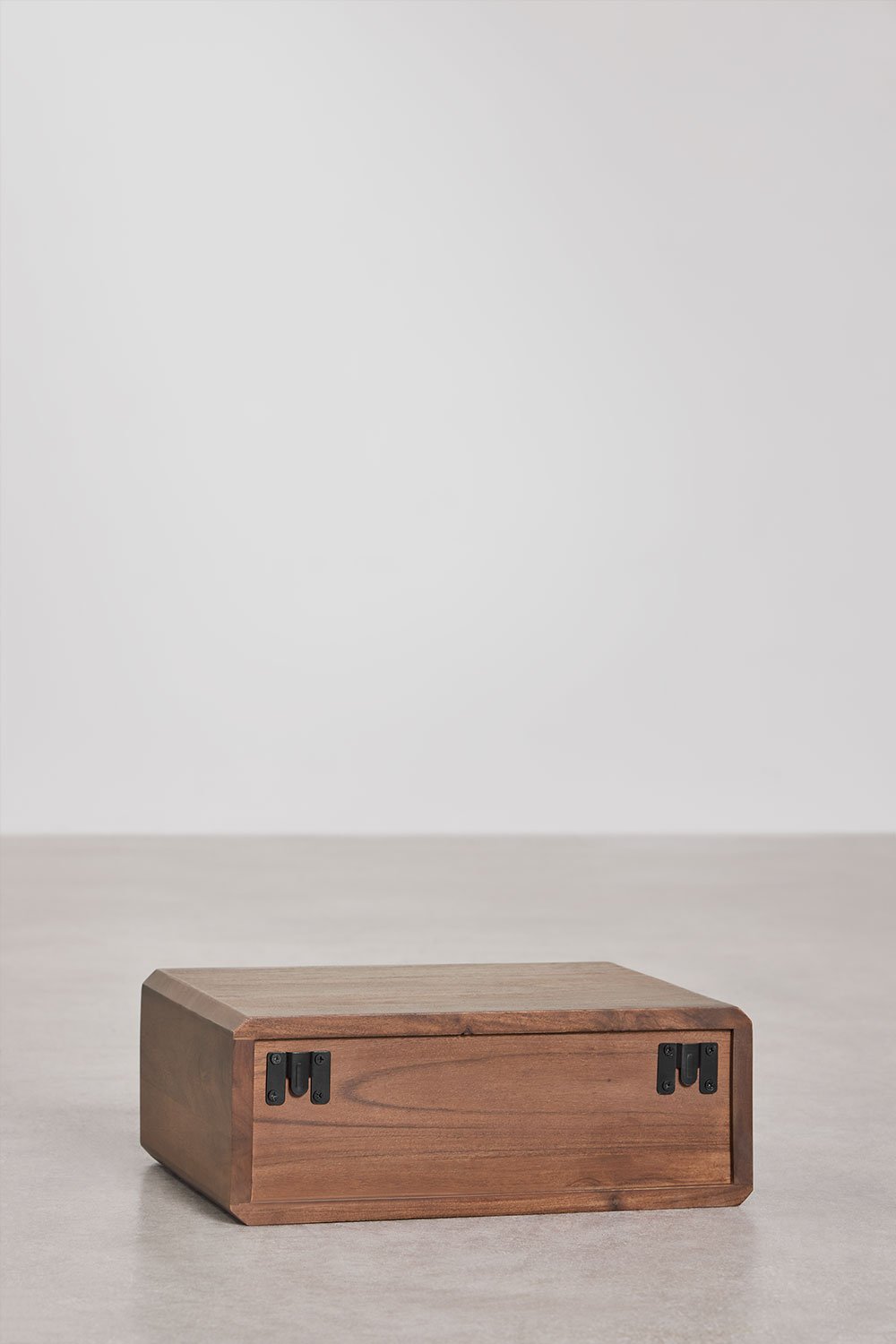 Comodino sospeso 40x30 cm in legno di acacia Nordilan